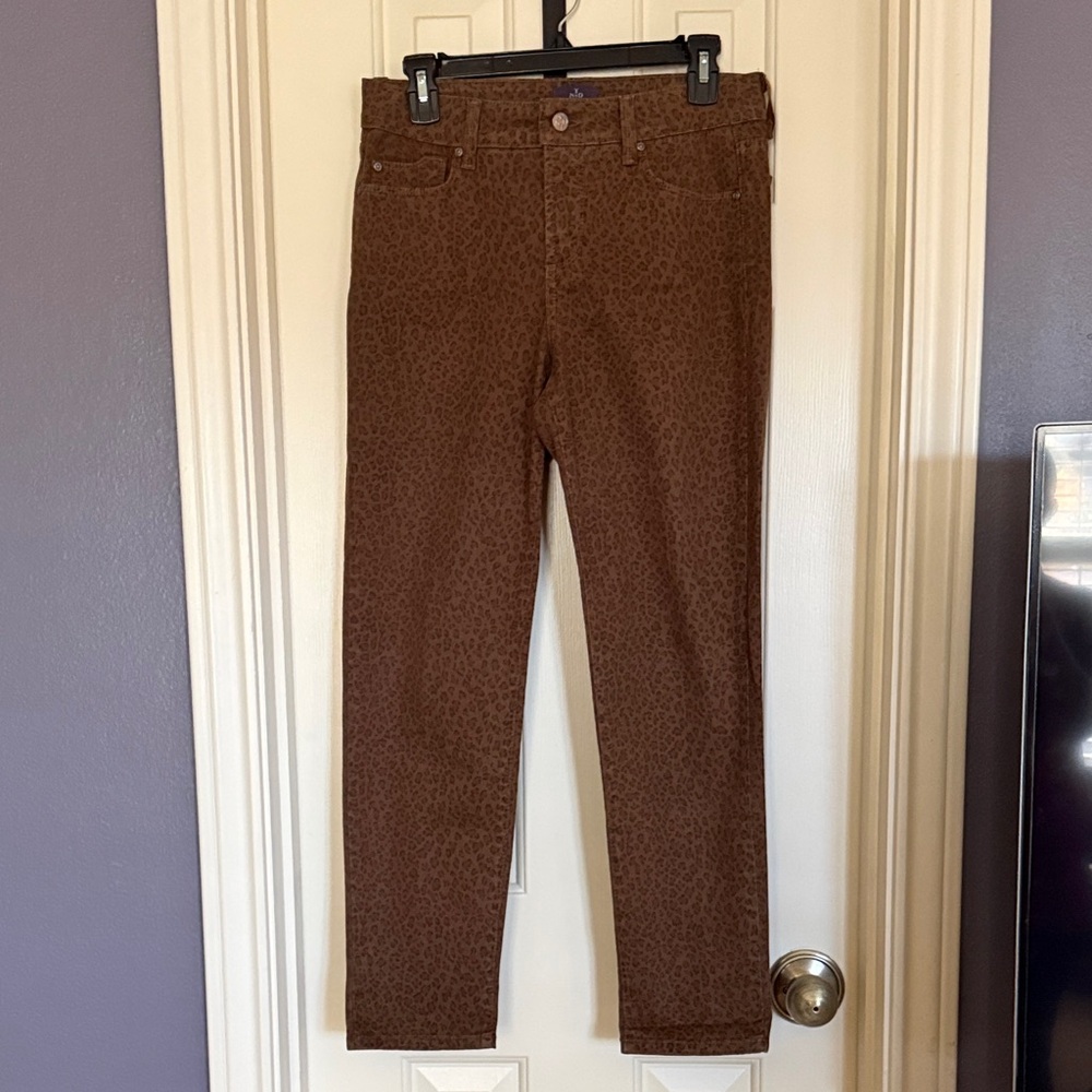 NYDJ Animal Print Brown Trousers